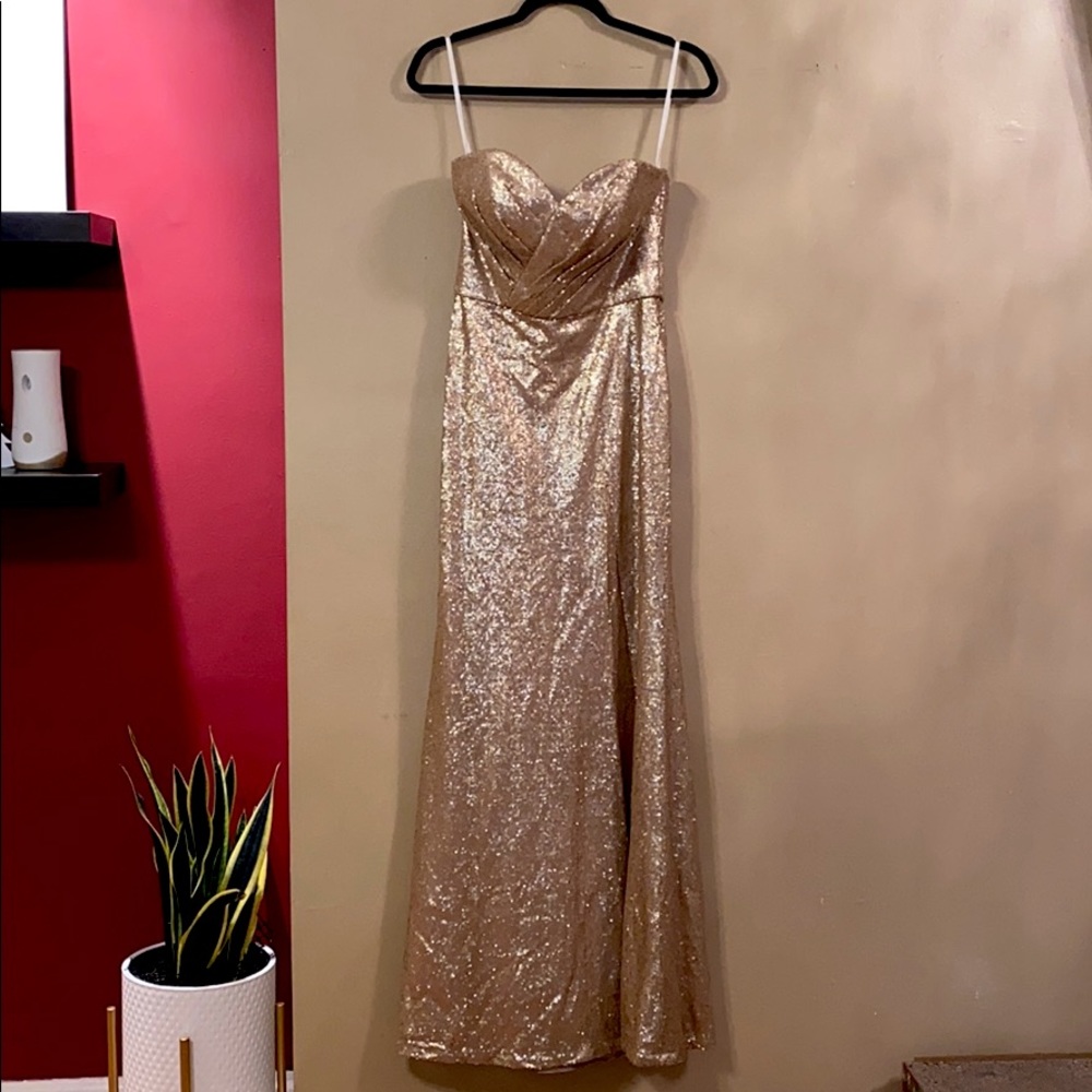 Gold Sequin Bridesmaid dress